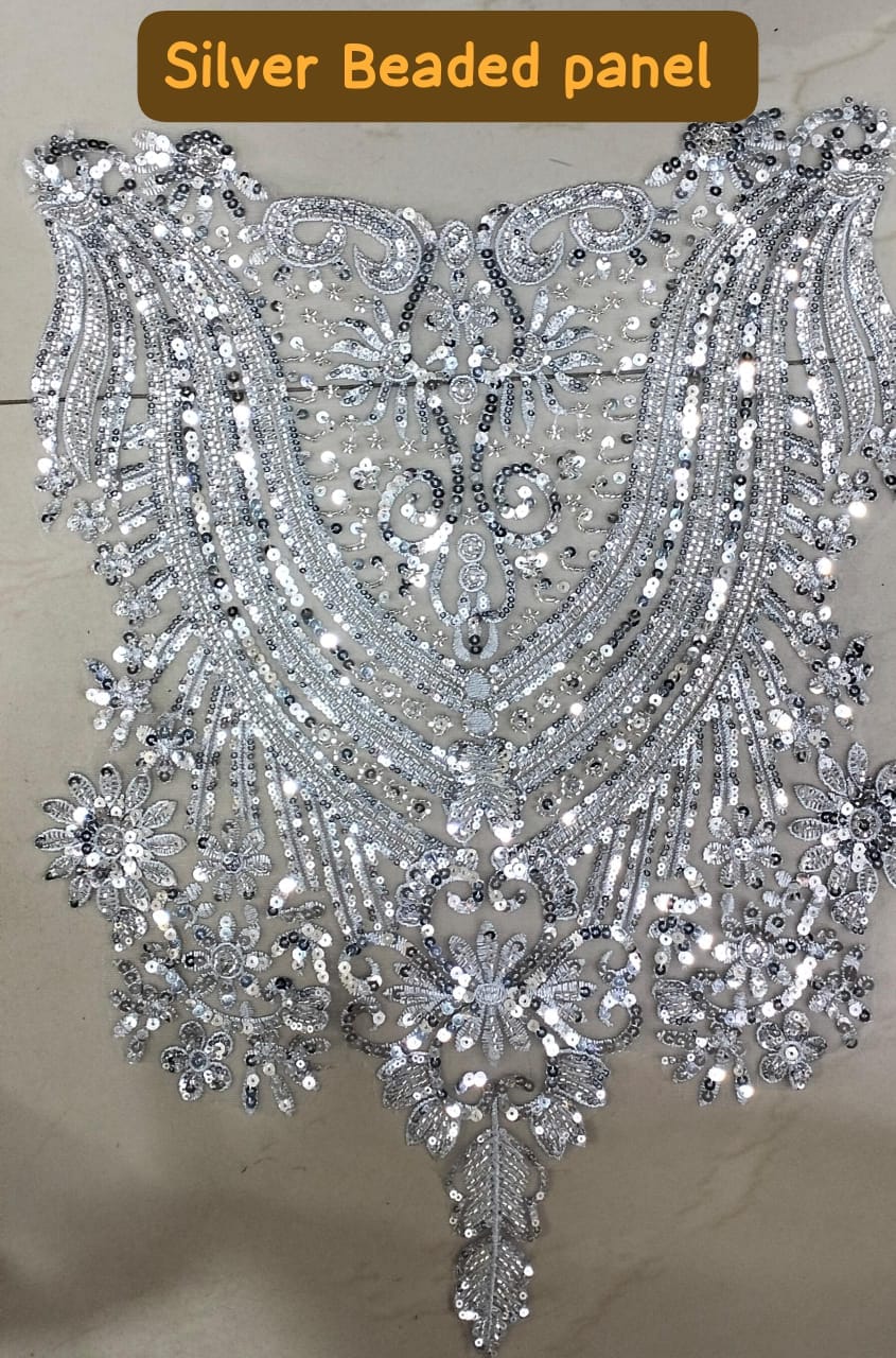 Silver Beaded Panel (Item #020)