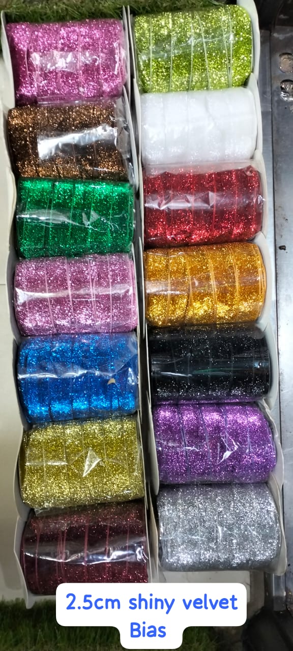2.5cm Shiny Velvet Bias (Item #155)